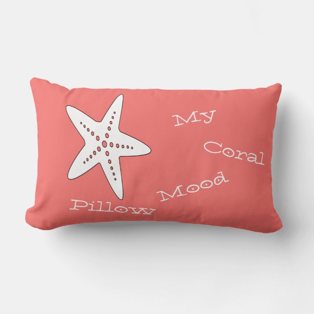 My Coral Mood Starfish Throw Pillow (Front)