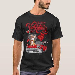My Corgi Is My Valentine Corgi On Red Truck Dog T-Shirt