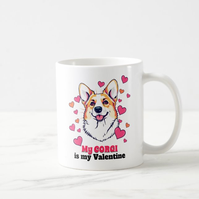 My Corgi is My Valentine Dog Cute Funny Coffee Mug (Right)