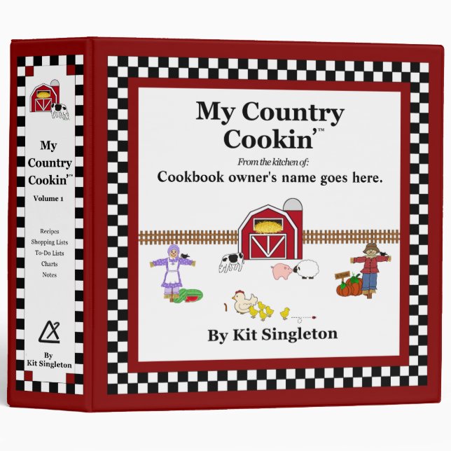 My Country Cookin' Basic Cookbook Binder (Front/Spine)