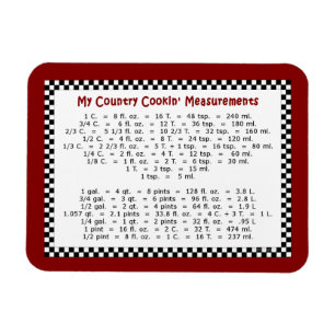 My Country Cookin' Measurements 4"x3" Photo Magnet