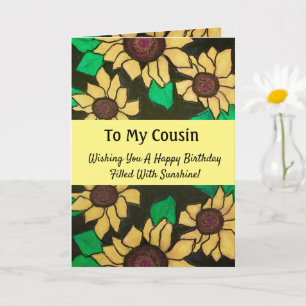 My Cousin Happy Birthday Sunflowers Card