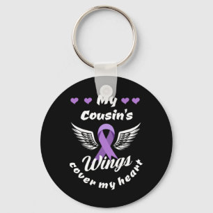 My Cousin's Wings Cover My Heart Overdose Awarenes Keychain