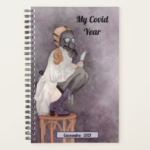 My Covid Year Personalized Text Female Gas Mask Planner