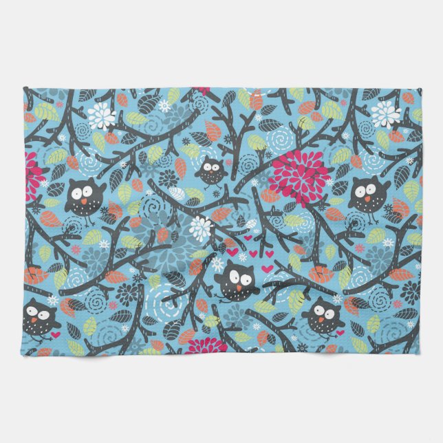 My crazy owl pet kitchen towel (Horizontal)