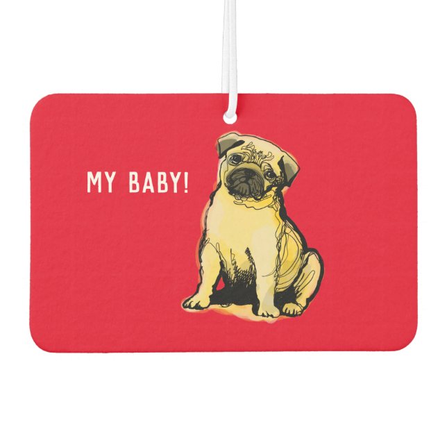 My cream coloured pug baby  air freshener (Front)
