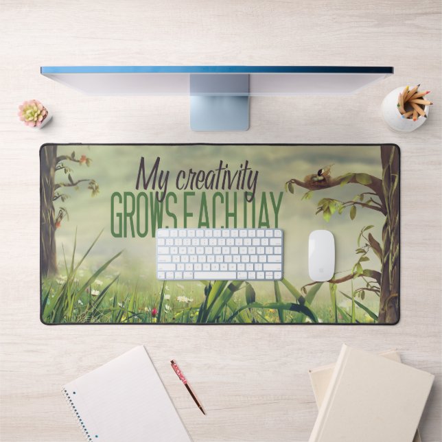 "My creativity grows" Motivation Affirmation Desk Mat (Office 1)