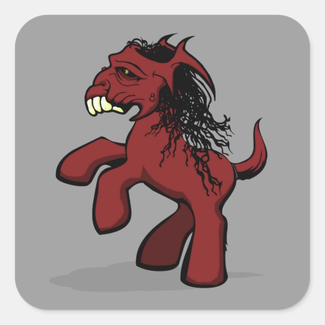 My Creepy Little Pony Square Sticker (Front)