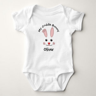 My Cuddle Bunny with Baby Name Baby Bodysuit