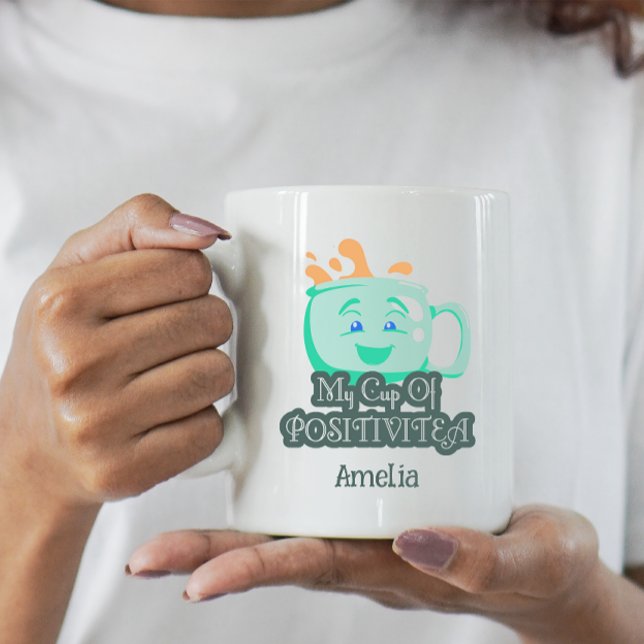 My Cup of Positivitea drôle mignon Turquoise Mug v (Créateur téléchargé)