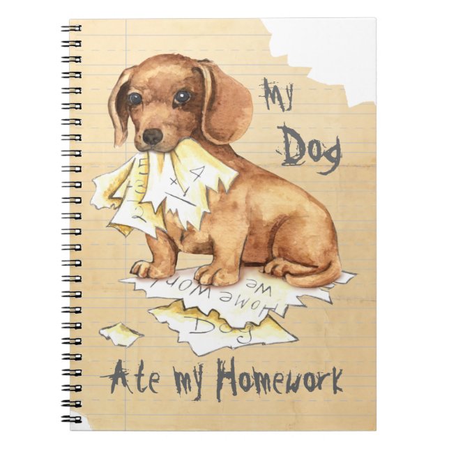 My Dachshund Ate My Homework Notebook (Front)