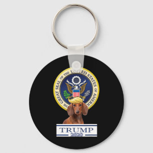 My Dachshund For Trump Keychain