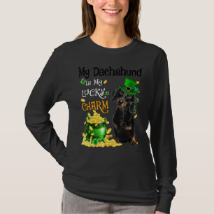 My Dachshund Is My Lucky Charm Cute Dog Patricks D T-Shirt