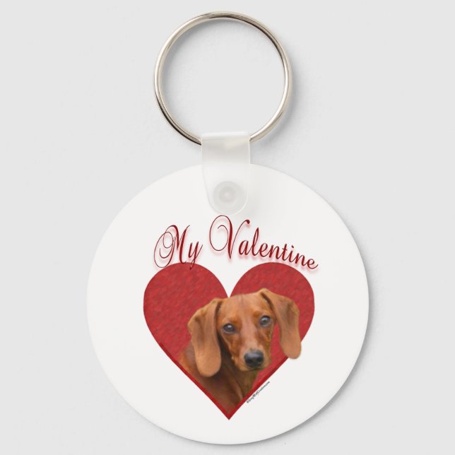 My Dachshund Valentine Keychain (Front)