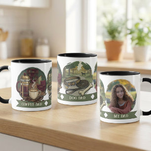 My Dad Coffee and Dog Lover   Father's Day Photo Mug