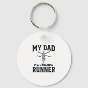 My Dad Is a Marathon Runner Vintage Shirt Design_1 Keychain
