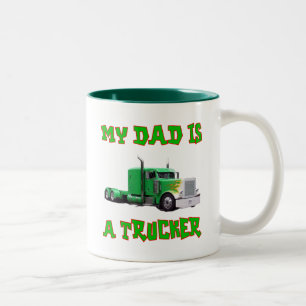 My Dad Is A Trucker Two-Tone Coffee Mug