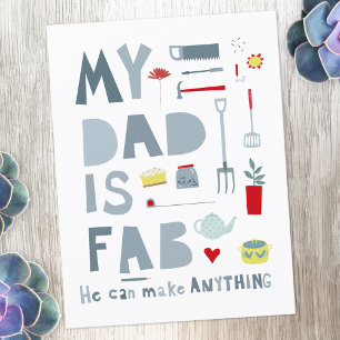 My Dad is Fab Postcard