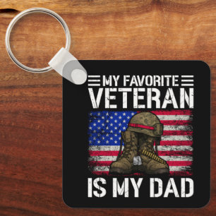 My Dad Is My Favourite Veteran Military Father Gif Keychain