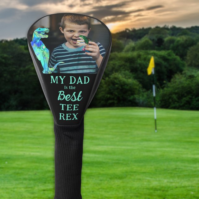 My Dad is The Best Tee Rex Kids Photo Golf Head Cover (My dad is the best tee Rex funny golfing dinosaur joke personalized kids photo golf head cover )