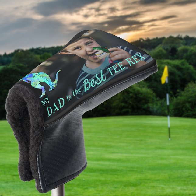 My Dad is The Best Tee Rex Kids Photo Golf Head Cover (My dad is the best tee Rex personalized photo funny dinosaur golfing joke golf head cover gift )