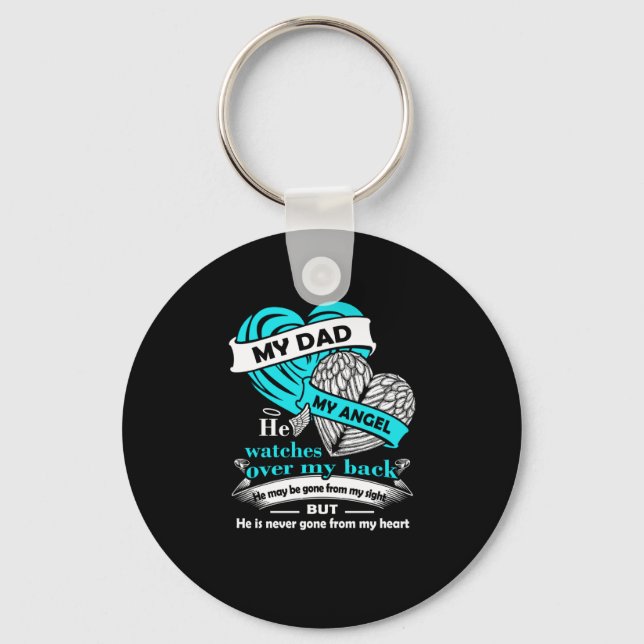 My Dad My Angel T Shirt - in loving memory of Dad Keychain (Front)