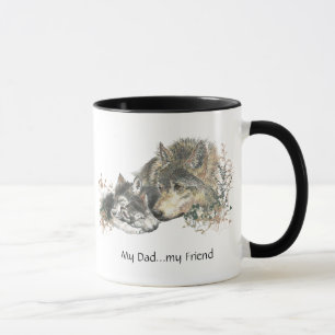 My Dad...my FriendWatercolor Wolf Art Mug