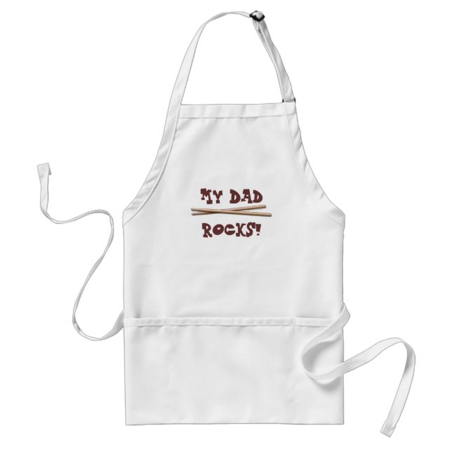 My Dad Rocks Drumsticks for Drummer Father Standard Apron (Front)
