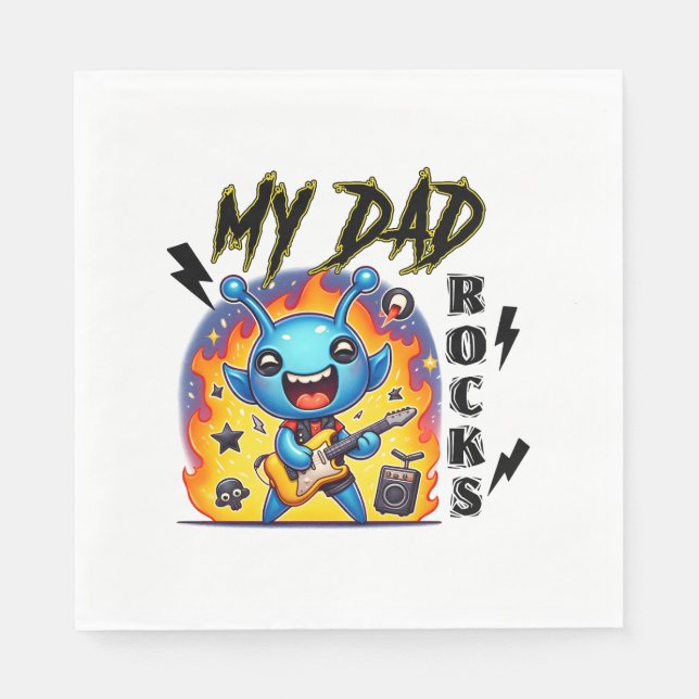 My Dad Rocks Napkin (Front)