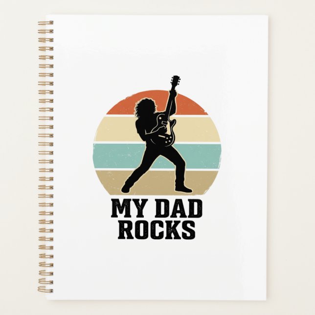 My Dad Rocks Vintage Guitar Sunset Shirt Design_1 (Devant)