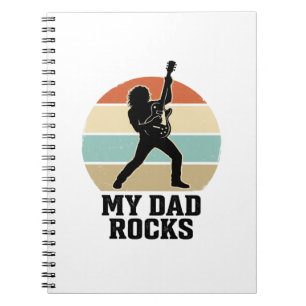 My Dad Rocks Vintage Guitar Sunset Shirt Design_1 Notebook