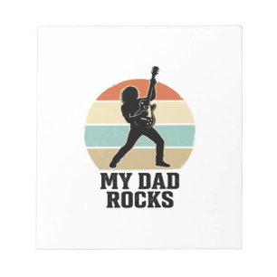 My Dad Rocks Vintage Guitar Sunset Shirt Design_1 Notepad