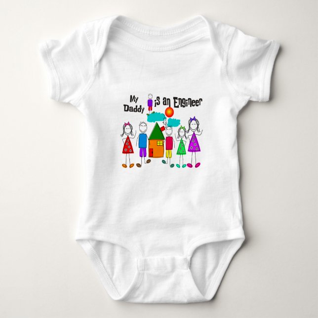My Daddy is an Engineer II Baby Bodysuit (Front)