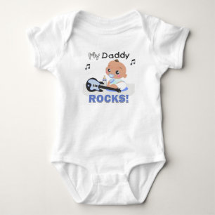 My Daddy Rocks Blue African Guitar Infant Creeper