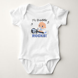 My Daddy Rocks Blue Guitar Infant Creeper BodySuit