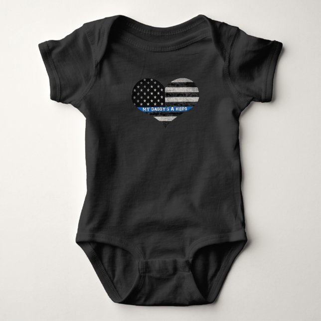 My Daddy's A Hero Thin Blue Line Infant Bodysuit (Front)