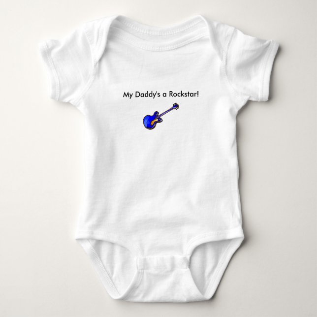 'My Daddy's a Rockstar!' Infant Romper (Front)