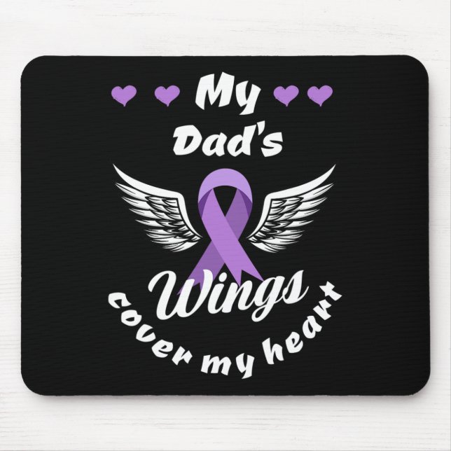 My Dad's Wings Cover My Heart Overdose Awareness  Mouse Pad (Front)