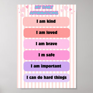 My Daily Affirmations Wall Art for Kids – Positive