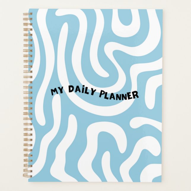 "My Daily Planner" Cover with Abstract Waves Planner (Front)