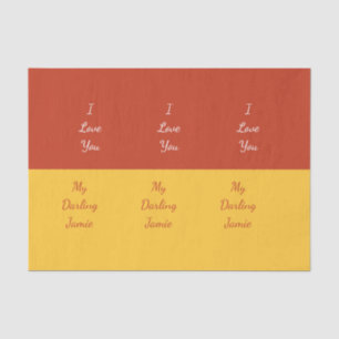 My Darling I Love You Bold Red and Yellow Unique Tissue Paper