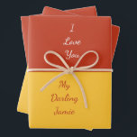 My Darling I Love You Bold Red and Yellow Unique  Wrapping Paper Sheet<br><div class="desc">My Darling I Love You Bold Red and Yellow Colours Unique Gift Wrap design by Dreaming Cocoon. Express your love in a unique way with this custom wrapping papers. Two different shades of bold red and yellow colours with pretty and stylish script. Order yours today for Valentine's Day, Wedding, Birthday,...</div>