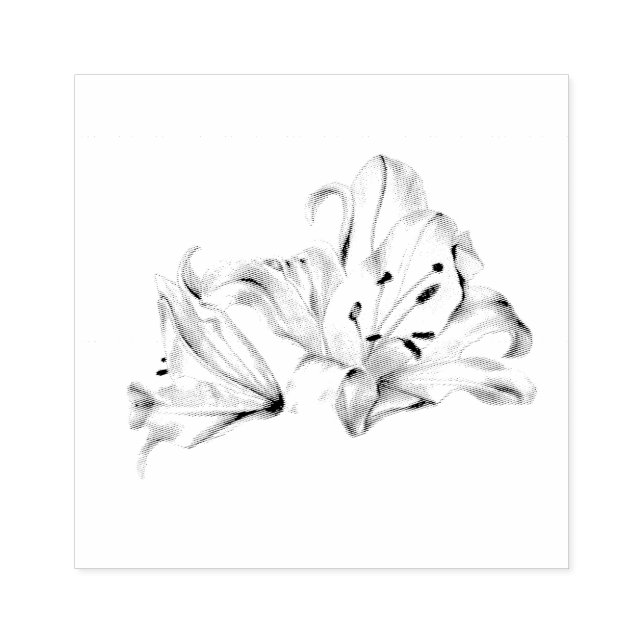 My Darling White Lily Elegant Botanical Chic Rubber Stamp (Imprint)