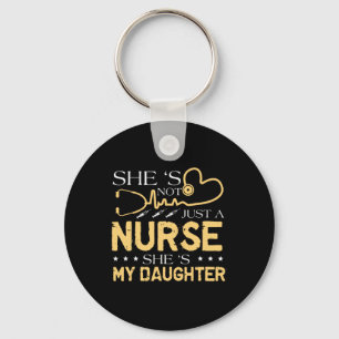 My Daughter Is A Nurse Proud Nurse's Mom Dad Rn Lp Keychain