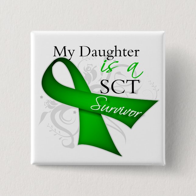 My Daughter is a Stem Cell Transplant Survivor 2 Inch Square Button (Front)