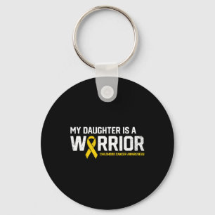 My Daughter Is A Warrior Childhood Cancer Awarenes Keychain