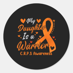 My Daughter Is A Warrior Crps Awareness Month Oran Classic Round Sticker