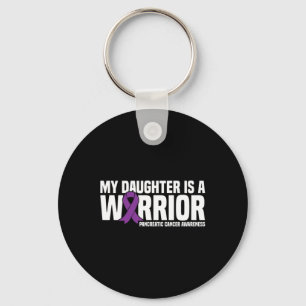 My Daughter is a Warrior Pancreatic Cancer Awarene Keychain