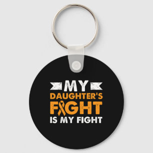 My Daughter's Fight Leukaemia Awareness Beat Cance Keychain