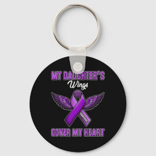 My Daughter's Wings Cover My Heart End Overdose 1 Keychain